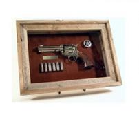 Framed 45 Caliber Peacemaker Replica and Badge 202//176